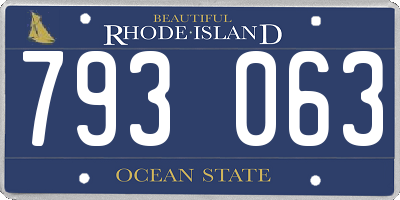 RI license plate 793063