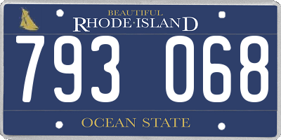 RI license plate 793068