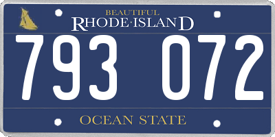 RI license plate 793072