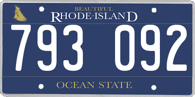 RI license plate 793092
