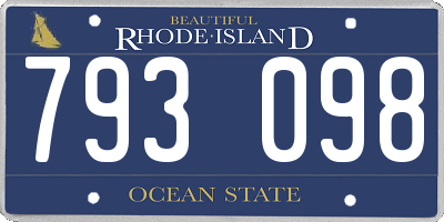 RI license plate 793098