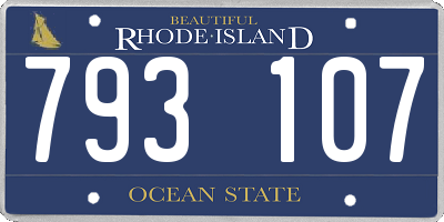 RI license plate 793107