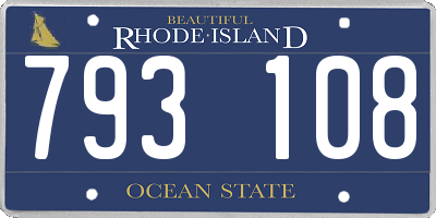 RI license plate 793108