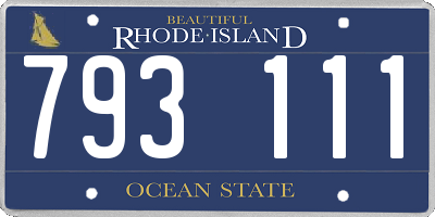 RI license plate 793111