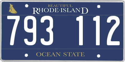RI license plate 793112