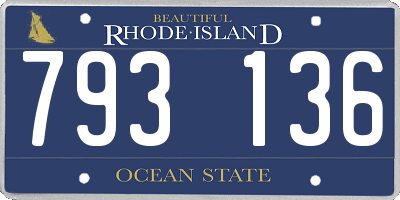 RI license plate 793136