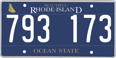 RI license plate 793173