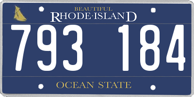 RI license plate 793184