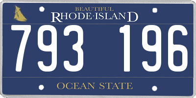 RI license plate 793196