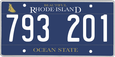RI license plate 793201