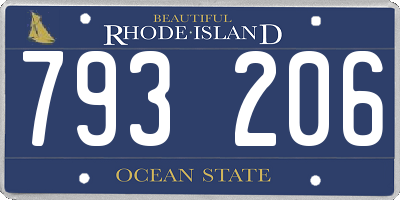 RI license plate 793206