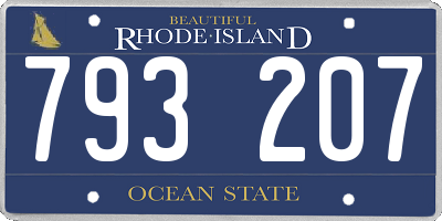 RI license plate 793207