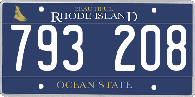 RI license plate 793208