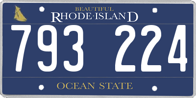 RI license plate 793224