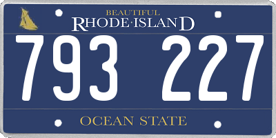 RI license plate 793227