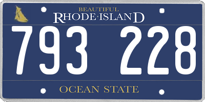 RI license plate 793228
