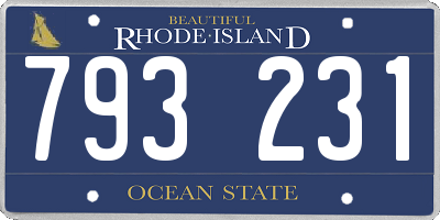 RI license plate 793231