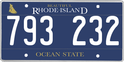 RI license plate 793232
