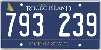 RI license plate 793239