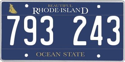 RI license plate 793243