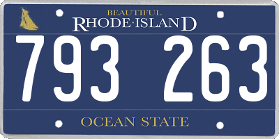 RI license plate 793263
