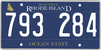 RI license plate 793284