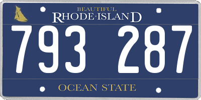RI license plate 793287