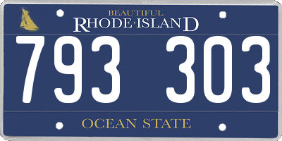 RI license plate 793303