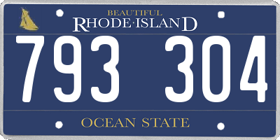 RI license plate 793304