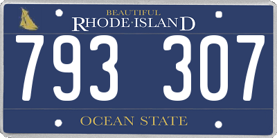 RI license plate 793307