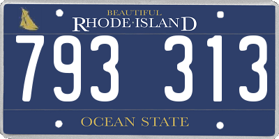 RI license plate 793313