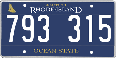 RI license plate 793315