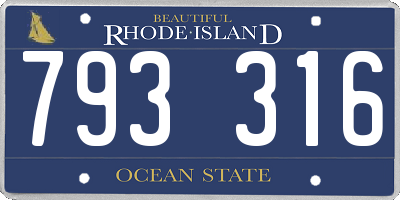 RI license plate 793316