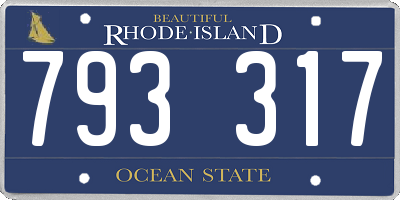 RI license plate 793317