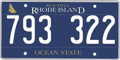 RI license plate 793322
