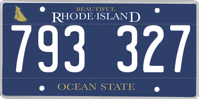 RI license plate 793327