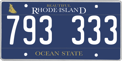 RI license plate 793333