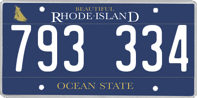 RI license plate 793334