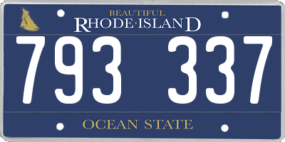 RI license plate 793337