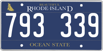 RI license plate 793339