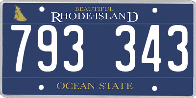 RI license plate 793343