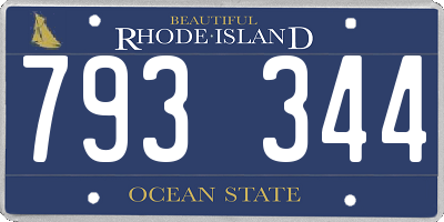 RI license plate 793344