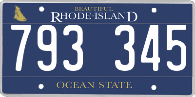 RI license plate 793345