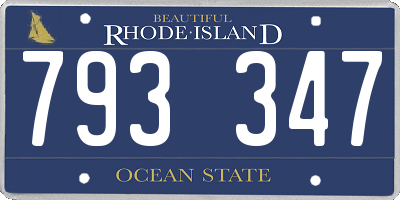 RI license plate 793347