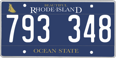 RI license plate 793348