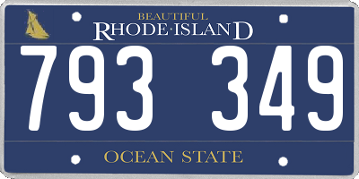 RI license plate 793349