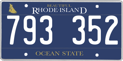 RI license plate 793352