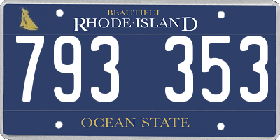 RI license plate 793353