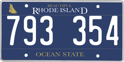 RI license plate 793354