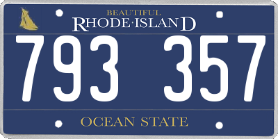 RI license plate 793357